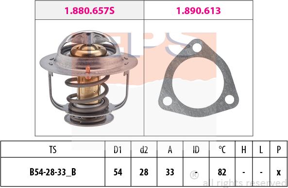 MDR EPS-1880 637 - Термостат, охладителна течност vvparts.bg