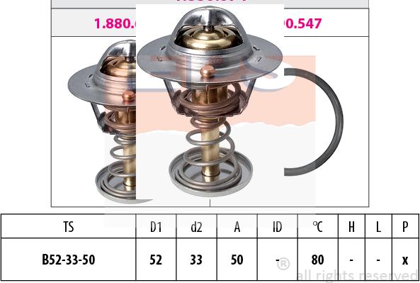 MDR EPS-1880 674S - Термостат, охладителна течност vvparts.bg