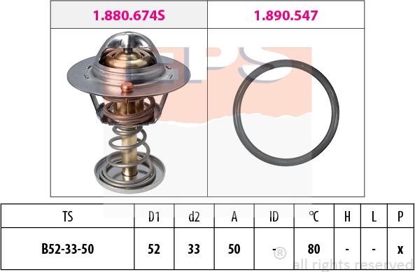 MDR EPS-1880 674 - Термостат, охладителна течност vvparts.bg