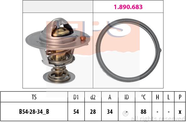 MDR EPS-1880 834 - Термостат, охладителна течност vvparts.bg