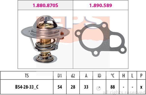 MDR EPS-1880 870 - Термостат, охладителна течност vvparts.bg