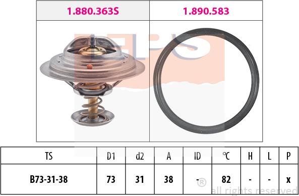 MDR EPS-1880 363 - Термостат, охладителна течност vvparts.bg