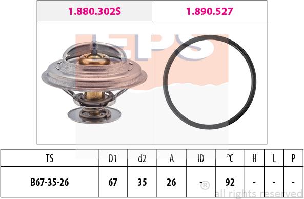 MDR EPS-1880 302 - Термостат, охладителна течност vvparts.bg