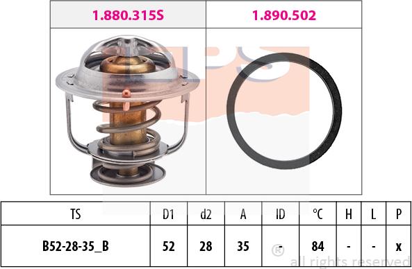 MDR EPS-1880 315 - Термостат, охладителна течност vvparts.bg