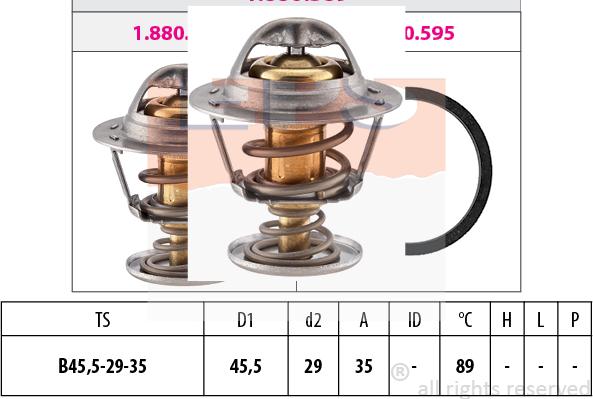 MDR EPS-1880 389S - Термостат, охладителна течност vvparts.bg