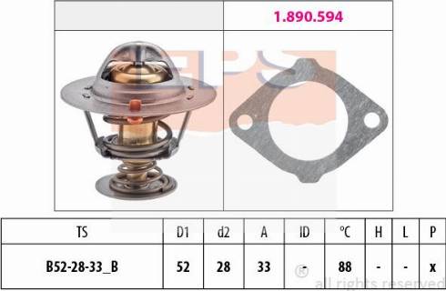 MDR EPS-1880 387 - Термостат, охладителна течност vvparts.bg