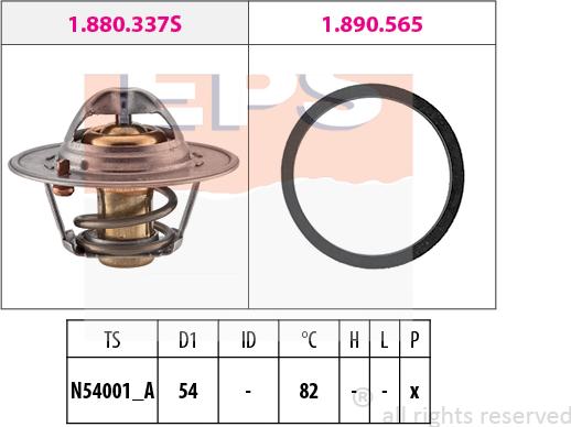 MDR EPS-1880 334 - Термостат, охладителна течност vvparts.bg