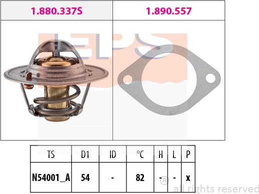 MDR EPS-1880 337 - Термостат, охладителна течност vvparts.bg