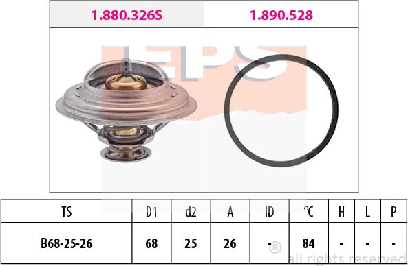 MDR EPS-1880 326 - Термостат, охладителна течност vvparts.bg