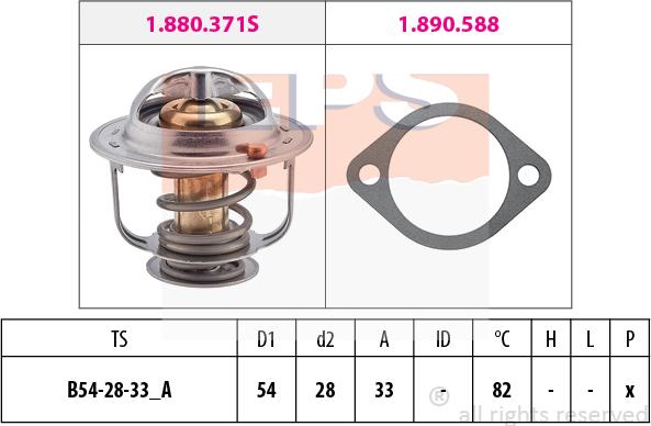 MDR EPS-1880 371 - Термостат, охладителна течност vvparts.bg