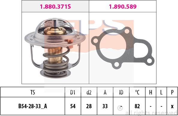 MDR EPS-1880 372 - Термостат, охладителна течност vvparts.bg