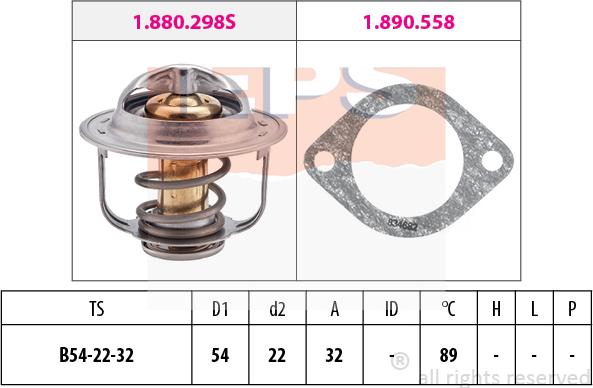 MDR EPS-1880 298 - Термостат, охладителна течност vvparts.bg