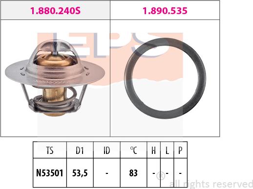 MDR EPS-1880 293 - Термостат, охладителна течност vvparts.bg