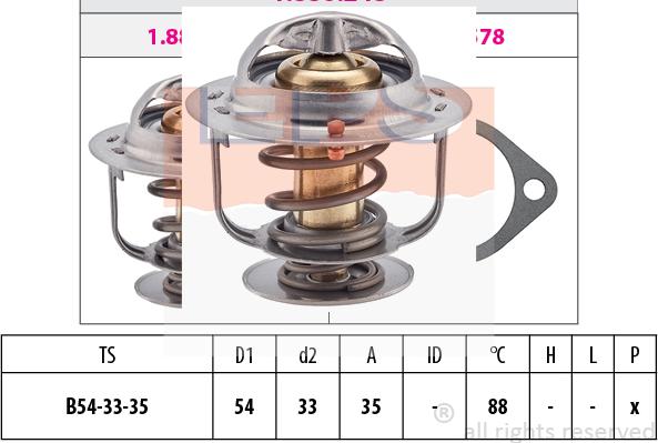 MDR EPS-1880 248S - Термостат, охладителна течност vvparts.bg