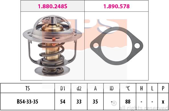 MDR EPS-1880 248 - Термостат, охладителна течност vvparts.bg