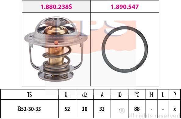 MDR EPS-1880 269 - Термостат, охладителна течност vvparts.bg