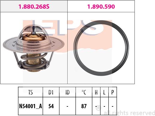 MDR EPS-1880 268 - Термостат, охладителна течност vvparts.bg