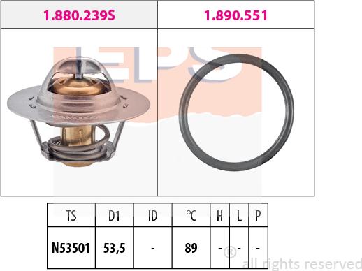 MDR EPS-1880 239 - Термостат, охладителна течност vvparts.bg