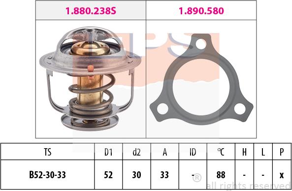 MDR EPS-1880 238 - Термостат, охладителна течност vvparts.bg