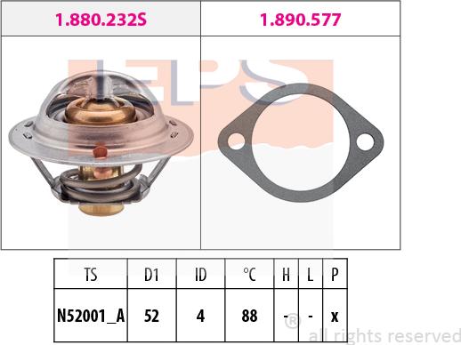 MDR EPS-1880 237 - Термостат, охладителна течност vvparts.bg