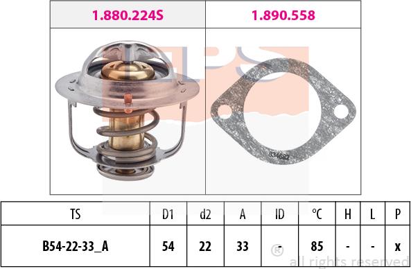 MDR EPS-1880 224 - Термостат, охладителна течност vvparts.bg