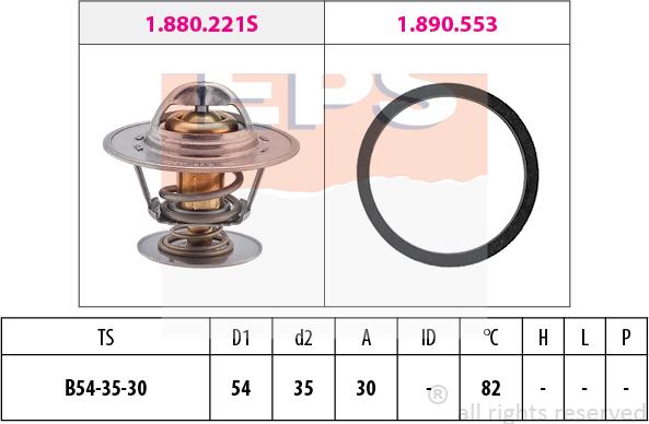 MDR EPS-1880 221 - Термостат, охладителна течност vvparts.bg