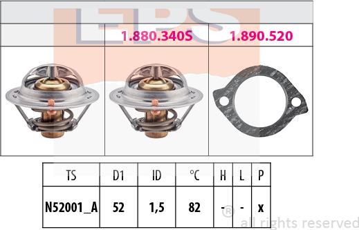 MDR EPS-1880 228 - Термостат, охладителна течност vvparts.bg