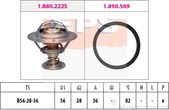 MDR EPS-1880 222 - Термостат, охладителна течност vvparts.bg