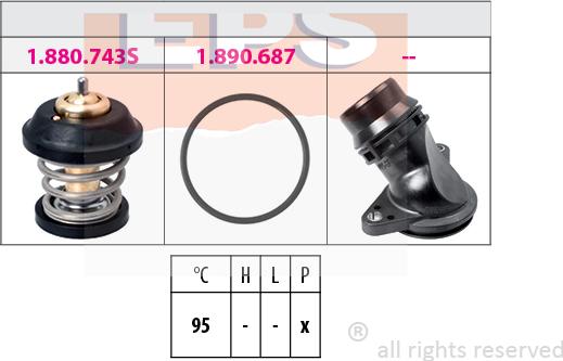 MDR EPS-1880 799K - Термостат, охладителна течност vvparts.bg