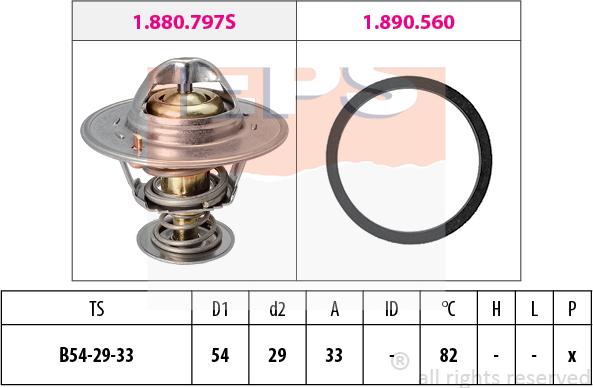 MDR EPS-1880 797 - Термостат, охладителна течност vvparts.bg