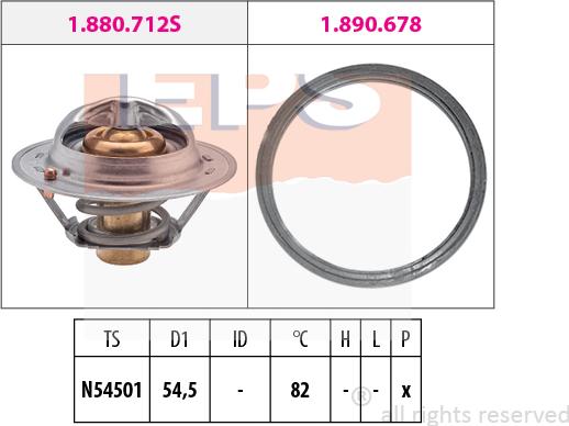 MDR EPS-1880 713 - Термостат, охладителна течност vvparts.bg