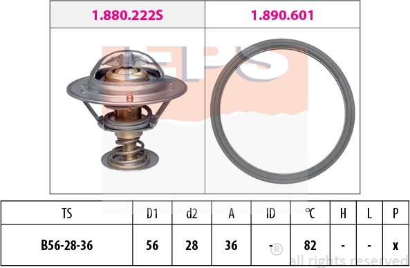 MDR EPS-1880 728 - Термостат, охладителна течност vvparts.bg