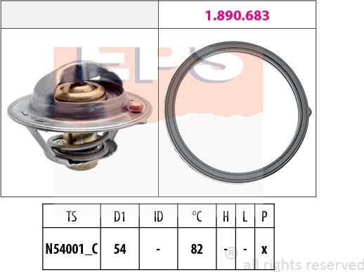 MDR EPS-1880 727 - Термостат, охладителна течност vvparts.bg