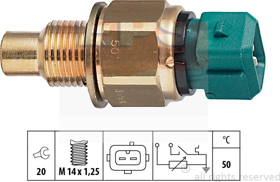 MDR EPS-1830 554 - Датчик, температура на охладителната течност vvparts.bg