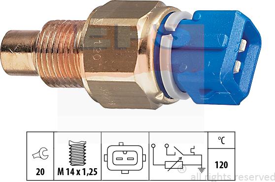 MDR EPS-1830 558 - Датчик, температура на охладителната течност vvparts.bg