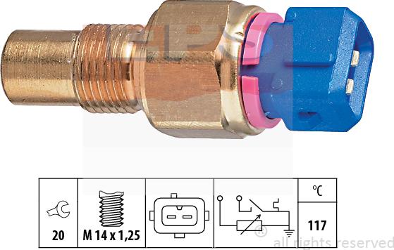 MDR EPS-1830 553 - Датчик, температура на охладителната течност vvparts.bg