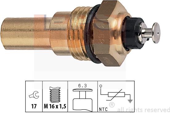 MDR EPS-1830 062 - Датчик, температура на охладителната течност vvparts.bg