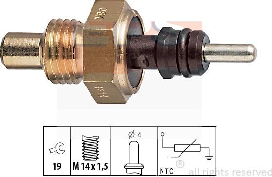 MDR EPS-1830 214 - Датчик, температура на охладителната течност vvparts.bg