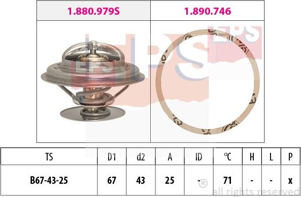 MDR EPS-1879 942 - Термостат, охладителна течност vvparts.bg