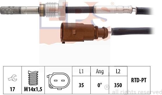 MDR EPS-1220 063 - Датчик, температура на изгорелите газове vvparts.bg