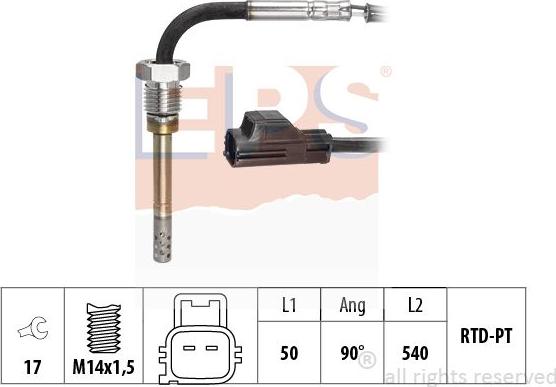 MDR EPS-1220 089 - Датчик, температура на изгорелите газове vvparts.bg