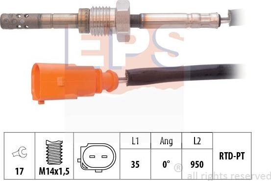MDR EPS-1220 021 - Датчик, температура на изгорелите газове vvparts.bg