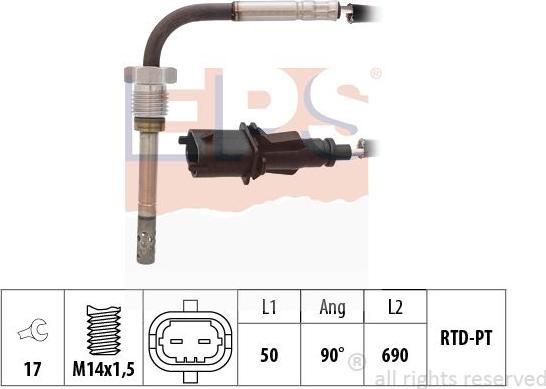MDR EPS-1220 169 - Датчик, температура на изгорелите газове vvparts.bg