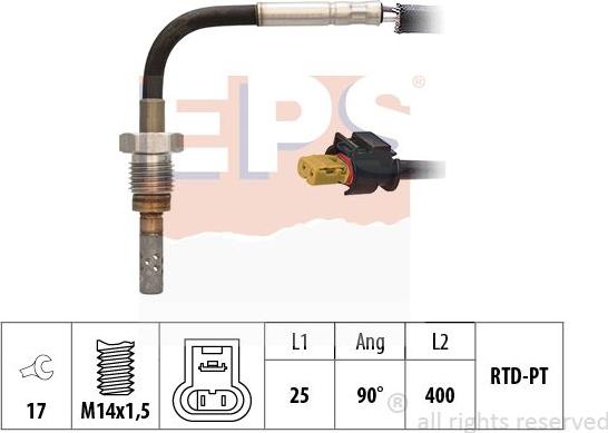 MDR EPS-1220 215 - Датчик, температура на изгорелите газове vvparts.bg