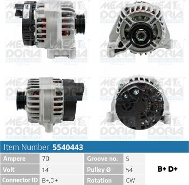 Meat & Doria 5540443 - Генератор vvparts.bg