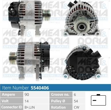 Meat & Doria 5540406 - Генератор vvparts.bg