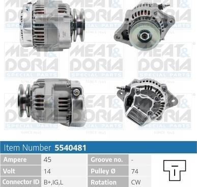 Meat & Doria 5540481 - Генератор vvparts.bg