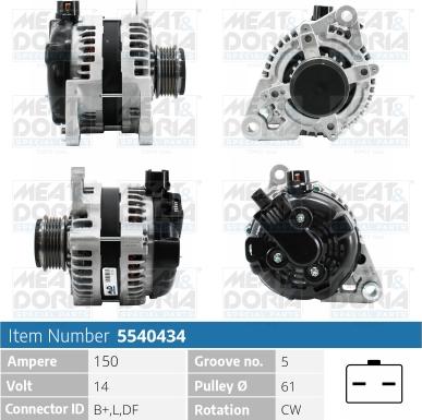 Meat & Doria 5540434 - Генератор vvparts.bg