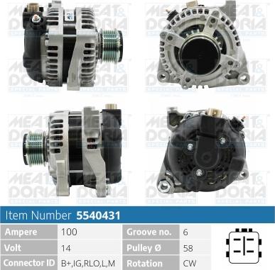 Meat & Doria 5540431 - Генератор vvparts.bg