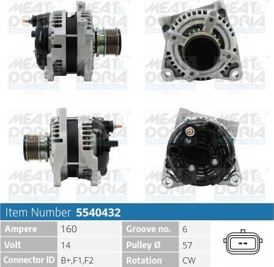 Meat & Doria 5540432 - Генератор vvparts.bg